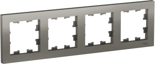 Рамка универсальная Systeme Electric AtlasDesign 4-м. сталь картинка